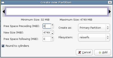 create linux partition