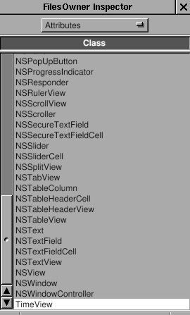 Set NSOwner to TimeView class