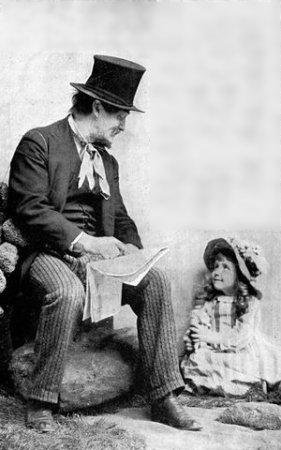 Mr. Herne and his daughter Dorothy as Joe and little
Lena on the Common. See page 557.