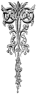 An ornate letter T.