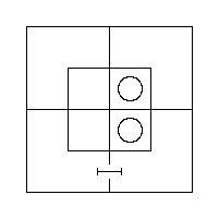 Diagram representing x prime m prime exists and y prime m does not exist