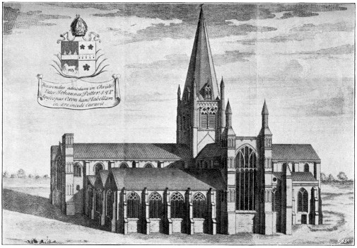 THE CATHEDRAL AT THE END OF THE SEVENTEENTH CENTURY (from an old engraving).