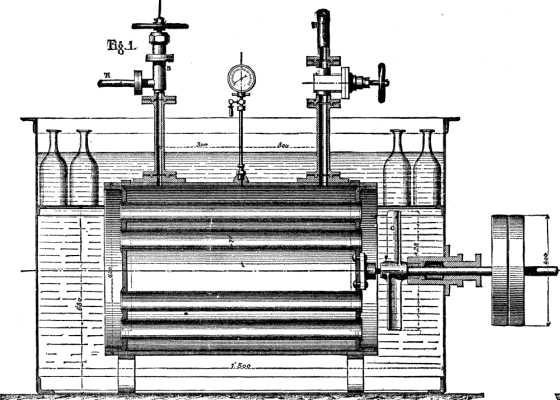 VINCENTS ICE MACHINE. FIG. 1.--THE FREEZER (Longitudinal Section).